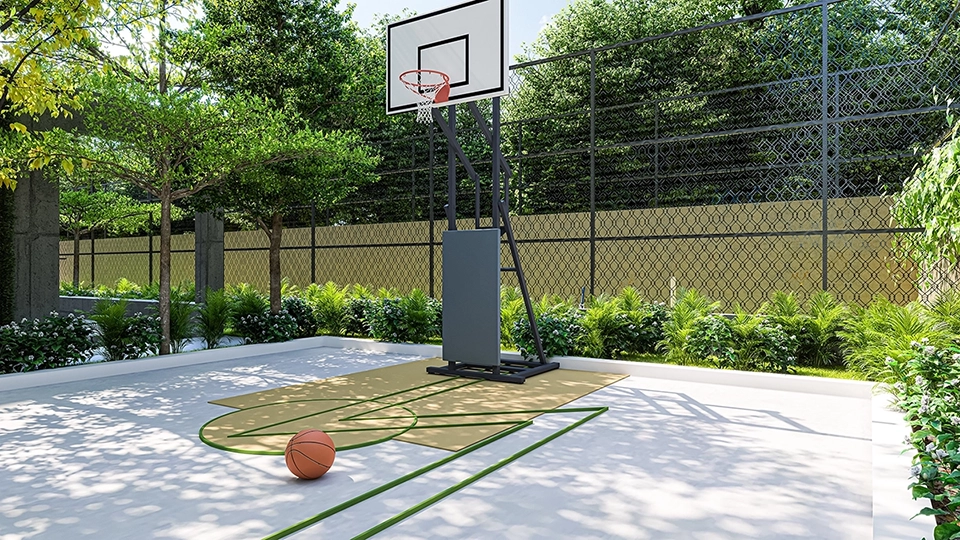 Basketball Court with modern flooring