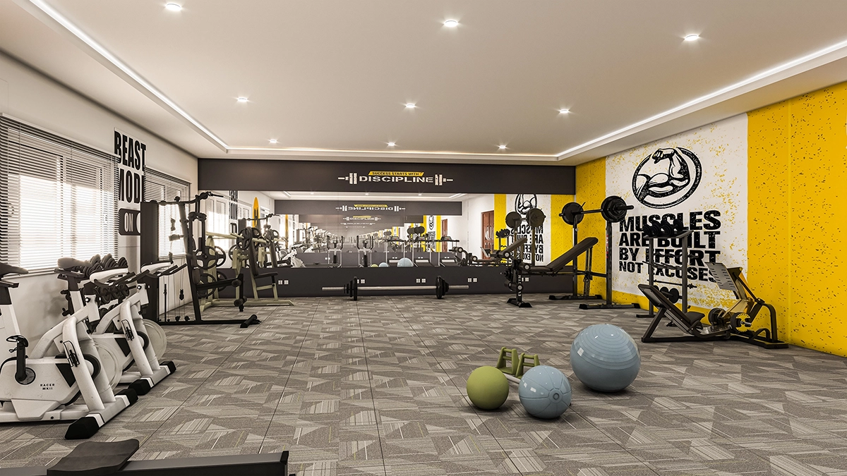 Modern gym with fitness equipment