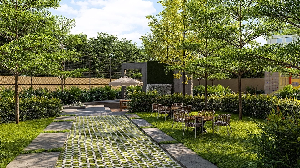 Landscaped gardens and walkways